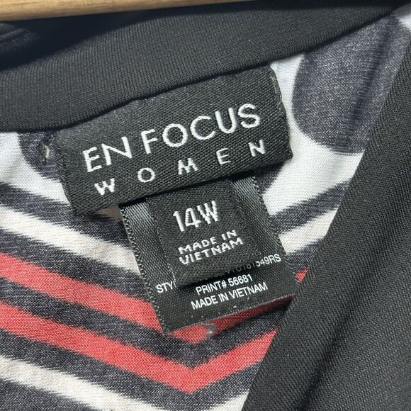 En Focus Women Polka Dot Stripe Sleeveless Dress Aline Sundress Statement 14W - Picture 4 of 7